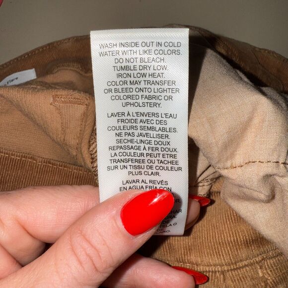 Frame Corduroy Le High Flare Leg Pant - Tan 27 - Picture 11 of 11